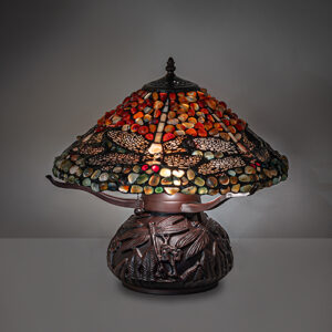 17" High Dragonfly Polished Agata Table Lamp