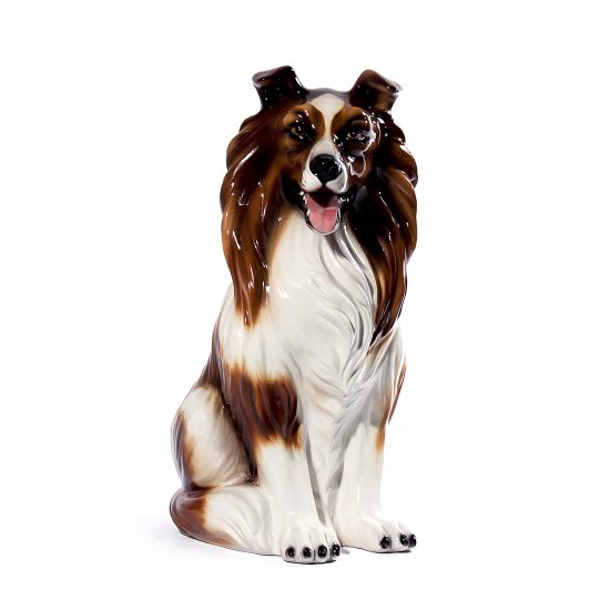 Authentic Italian Ceramic Collie Dog Sculpture