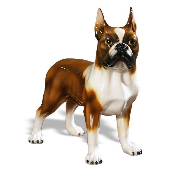 Authentic Italian Ceramic Boston Terrier Dog Sculpture II