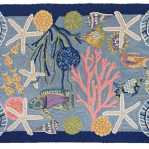 Shell, Starfish and Seahorse Hand Hooked Wool Rug – Sanibel