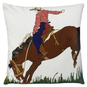 Farm and Ranch Cotton Printed Throw Pillow – Cowgirl