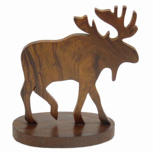 Moose Silhouette on Base Sculpture