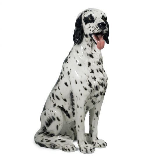 Authentic Italian Ceramic Setter Dog Sculpture