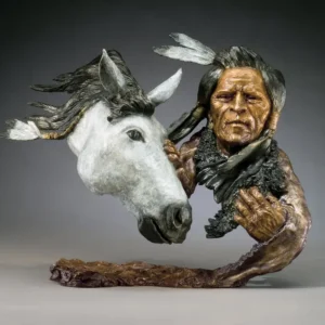 Warrior’s Journey Native American Sculpture by Mark Hopkins