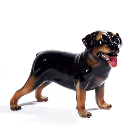 Authentic Italian Ceramic Rottweiler Dog Sculpture II