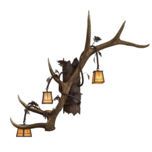 46" Wide Antlers Elk 3 Light Wall Sconce