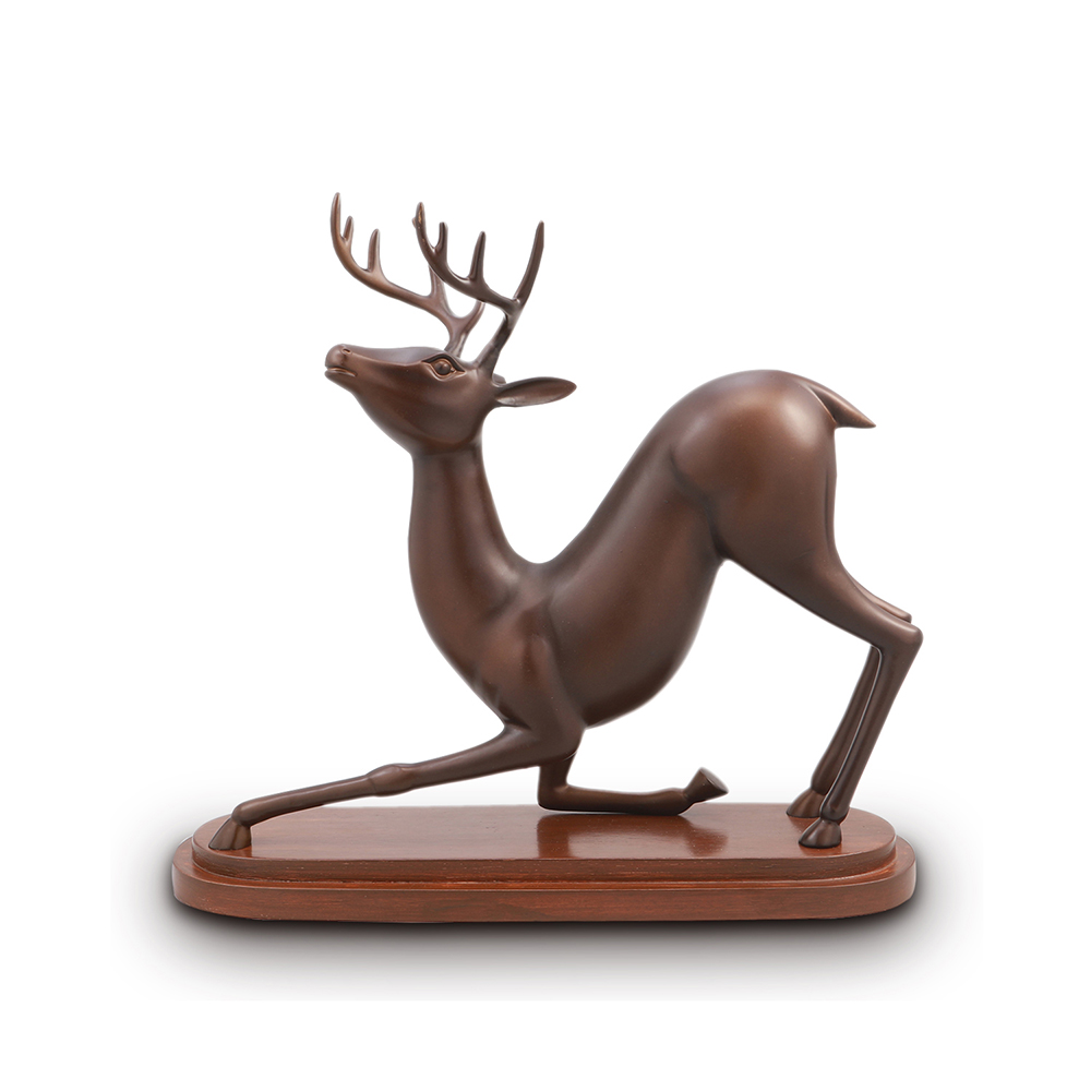 Deer Stretching Desktop Sculpture