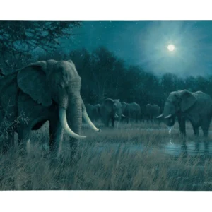 Ivory Knight - Elephants - 24" x 36" Gallery Wrapped Canvas