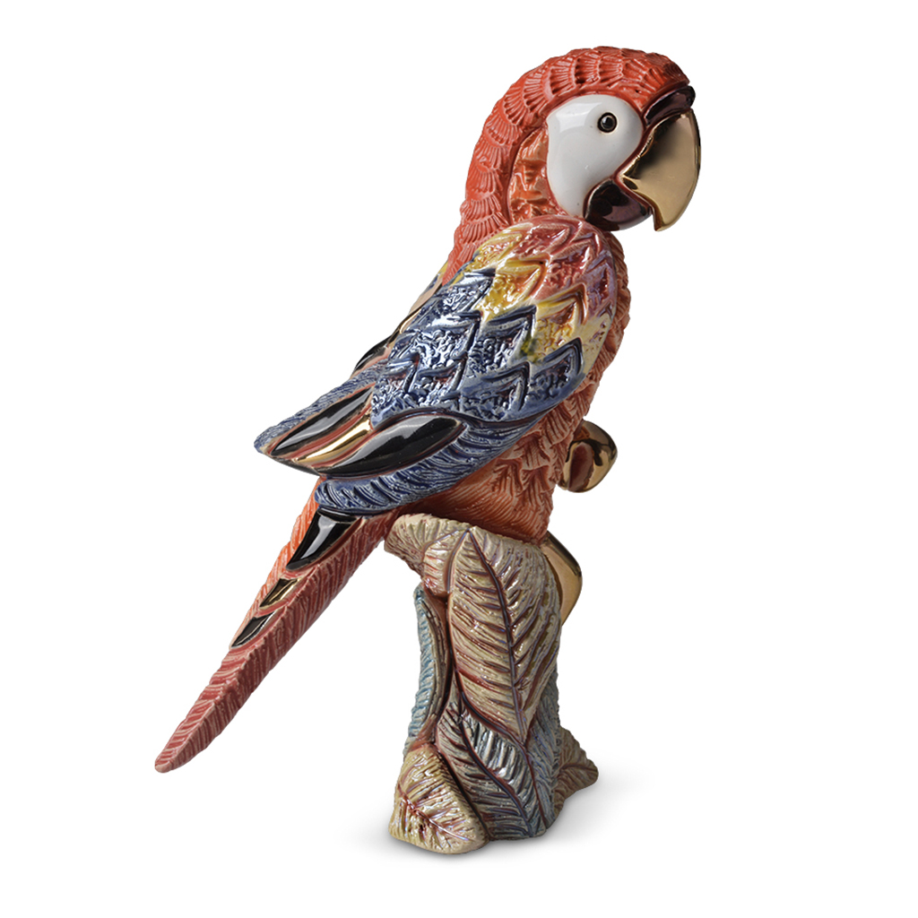 Red Parrot Figurine by De Rosa