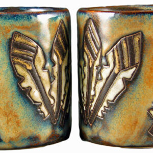 Mara Stoneware 16 Oz. Feathers Mugs (Set of 2)