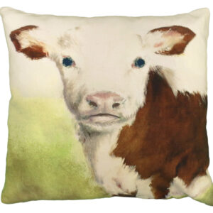 Farm and Ranch Cotton Printed Throw Pillow – Christine the Cow