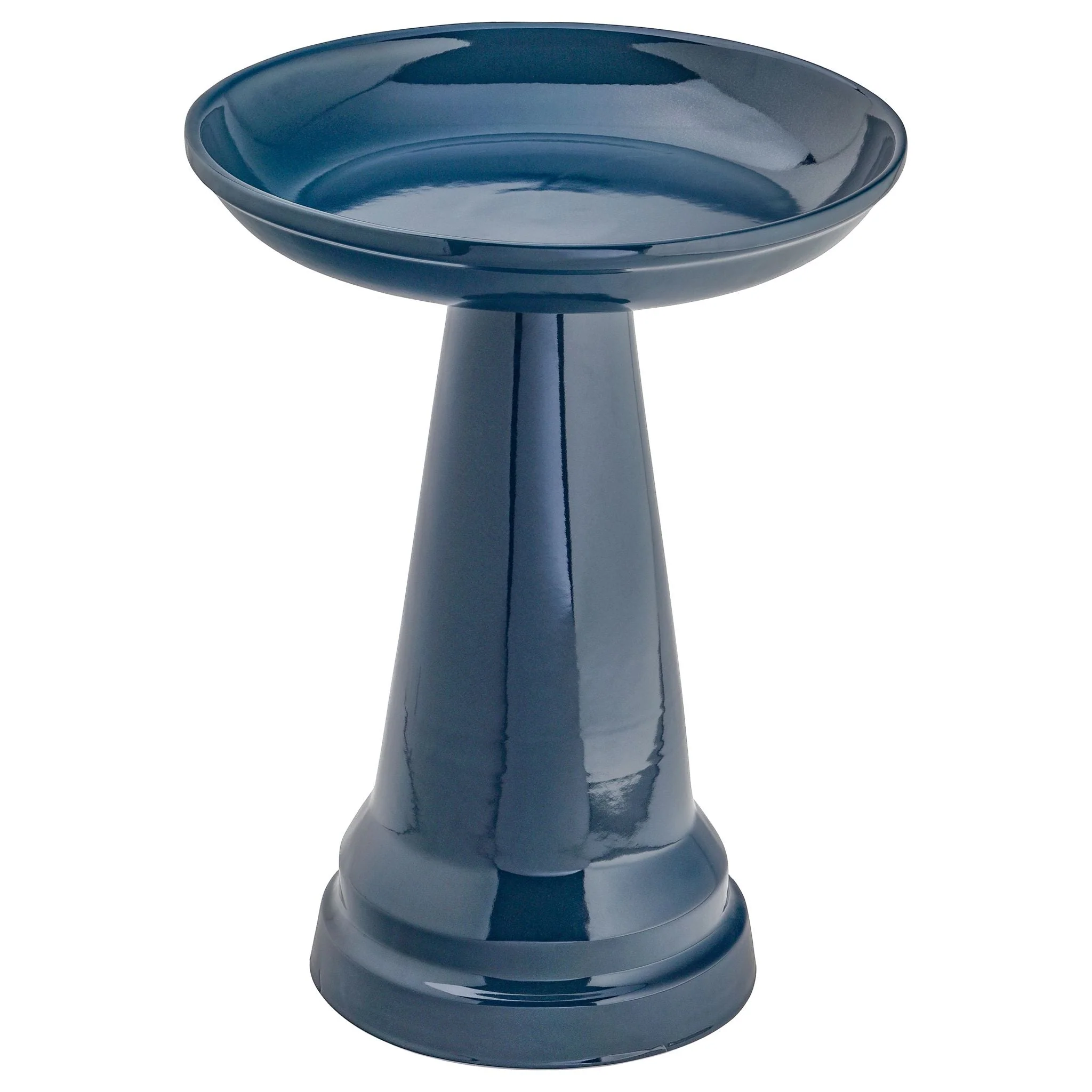 Ohio Stoneware Bird Bath in Midnight Blue Made in USA