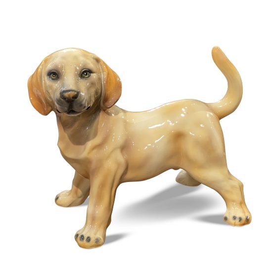 Authentic Italian Ceramic Standing Labrador Dog Sculpture