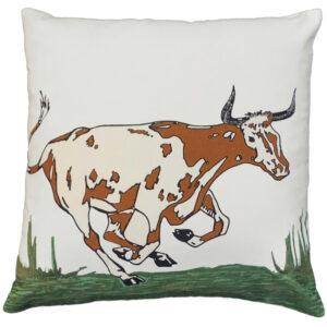 Farm and Ranch Cotton Printed Throw Pillow – Longhorn