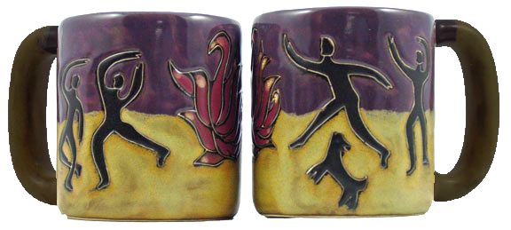 Mara Stoneware 16 Oz. Fire Dancer Mugs (Set of 2)