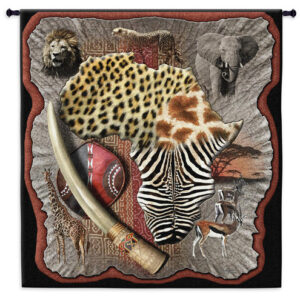 Colorful Wildlife African Continent – Woven Tapestry Wall Art Hanging