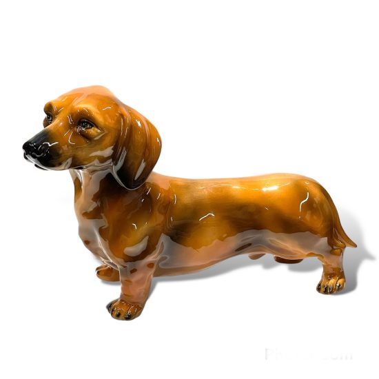 Authentic Italian Ceramic Dachshund Dog Sculpture