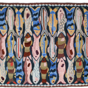 Let's Go Fishing Hand Hooked Cotton Rug - Camp Little River