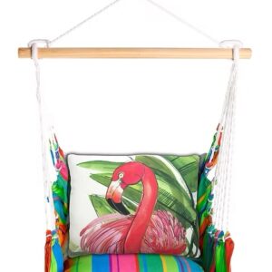 4-Piece Swing Set Le Jardin Nouveau w/ Flamingo Pink Pillow
