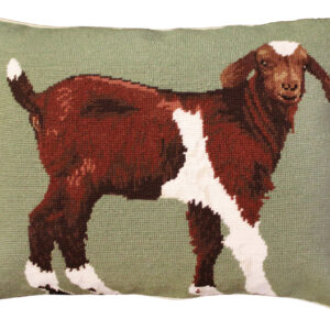 Farm and Ranch Needlepoint Down Throw Pillow – Billy Goat