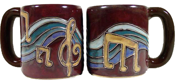 Mara Stoneware 16 Oz. Musical Note Mugs (Set of 2)