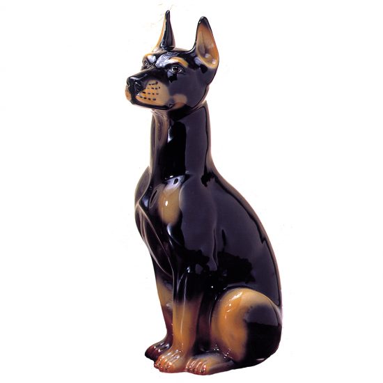 Authentic Italian Ceramic Doberman Dog Sculpture