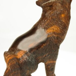 Wolf Sitting with Detail Sculpture