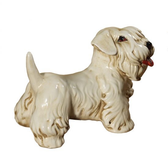 Authentic Italian Ceramic Sealyham Terrier Dog Sculpture