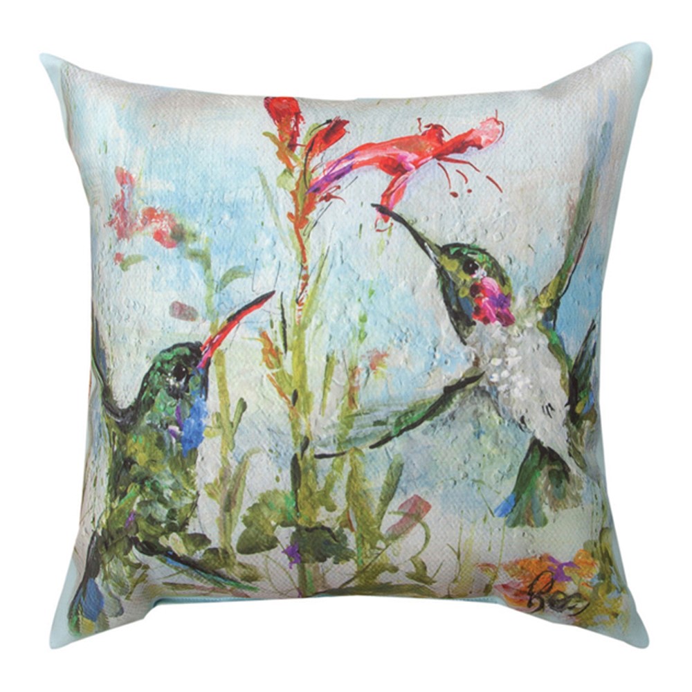 Two Hummingbirds Climaweave Pillow 18" x 18" (Set of 2)