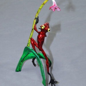 Anticipation Bronze Frog Sculpture by Barry Stein Sculptures (3 Color Options Available)