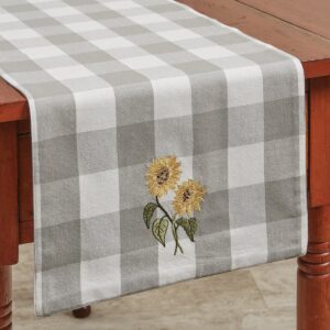 Wicklow Check Sunflower Embroidered Table Runner