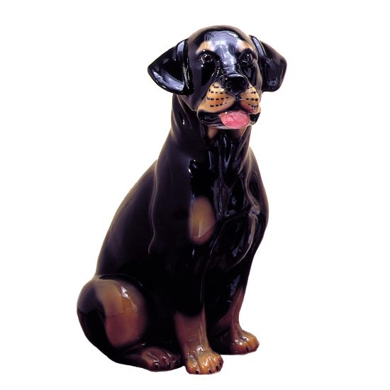 Authentic Italian Ceramic Rottweiler Dog Sculpture