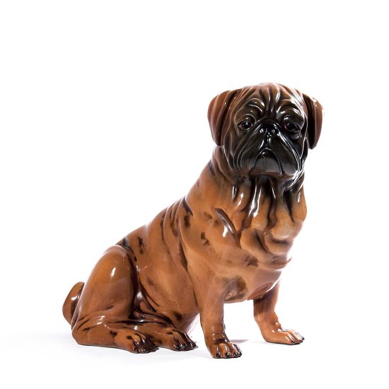 Authentic Italian Ceramic Bulldog Patinato Dog Sculpture