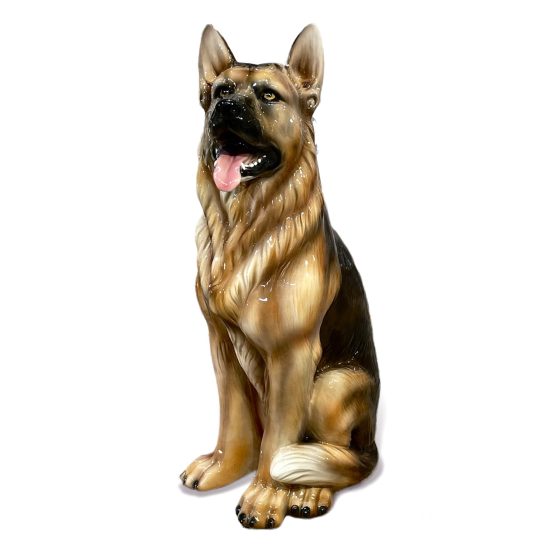 Authentic Italian Ceramic German Shepherd Dog Sculpture