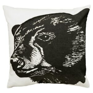 Wildlife Inspired Cotton Printed Throw Pillow – Black Bear