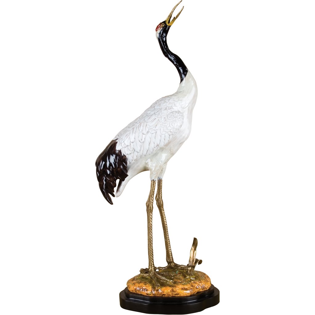 Porcelain Crane Figurine with Bronze Ormolu