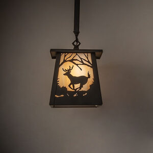 7" Square Deer at Dawn Mini Pendant