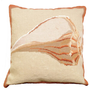 Whelk Shell 18"x18" Needlepoint Pillow