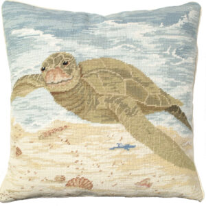 Sea Turtle 18"x18" Needlepoint Pillow