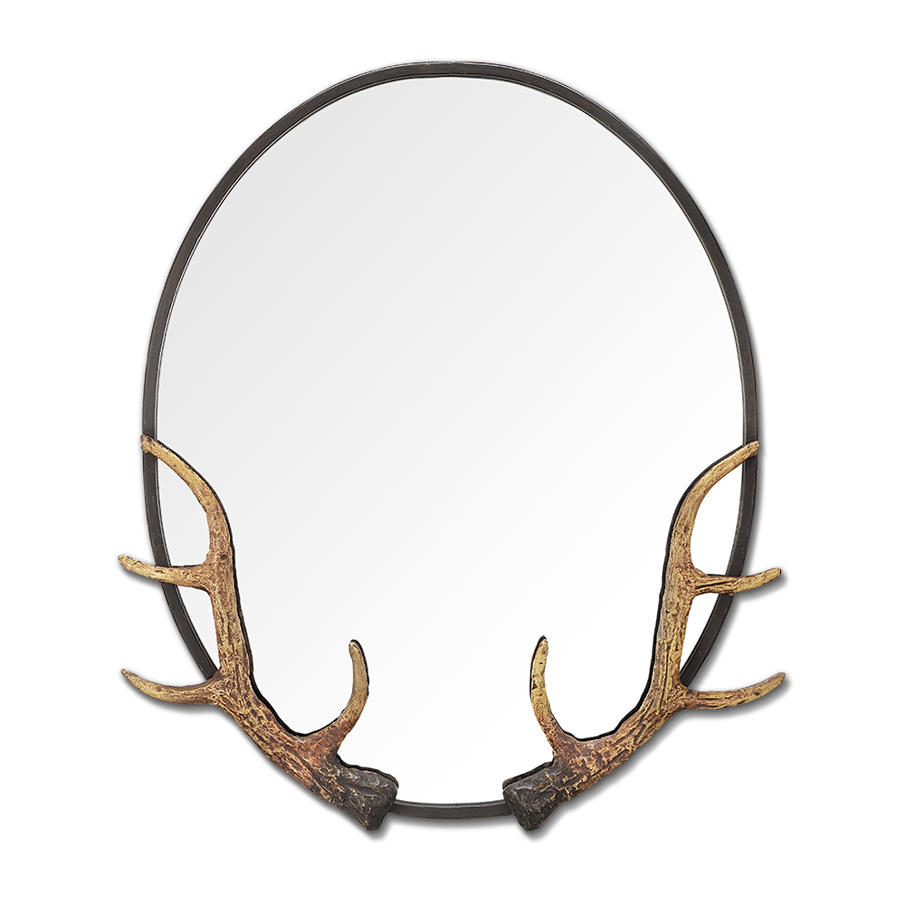 Antler Oval Wall Mirror