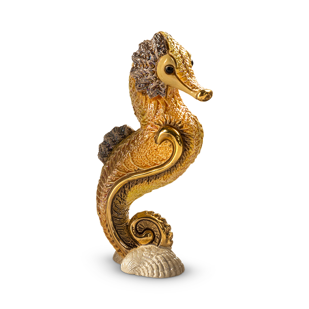 Orange Seahorse Figurine by De Rosa