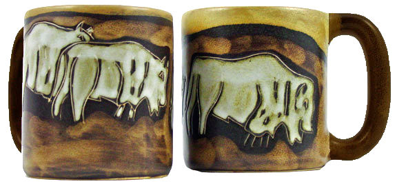 Mara Stoneware 16 Oz. White Buffalo Mugs (Set of 2)