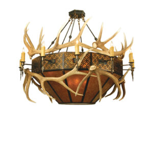 68"W Antlers Elk Inverted Pendant