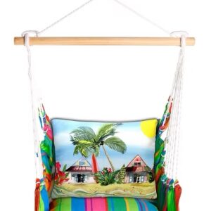 4-Piece Swing Set Le Jardin Nouveau w/ Surf Shacks Pillow