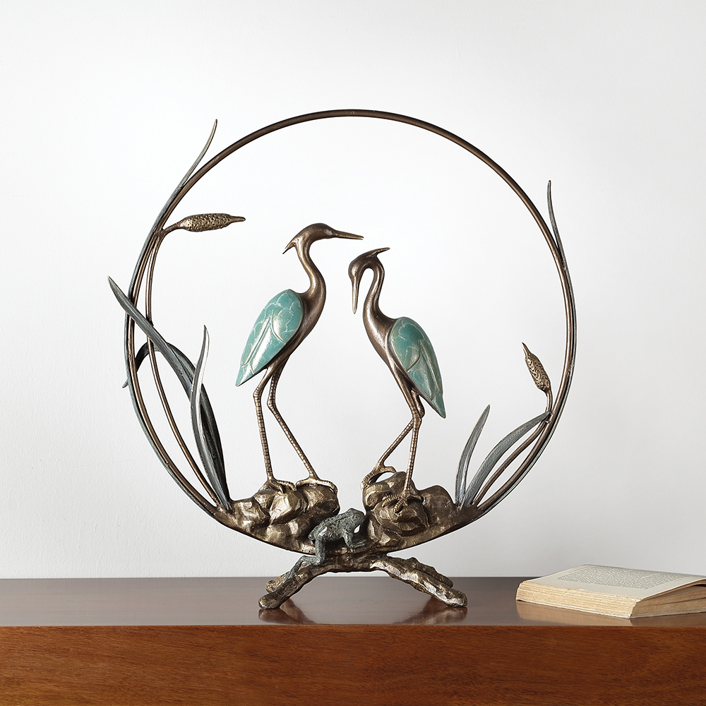 Romantic Heron Pair Sculpture