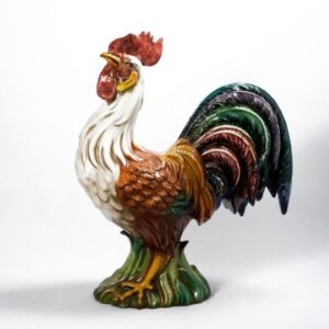 Authentic Italian Ceramic Colorful Rooster Sculpture II