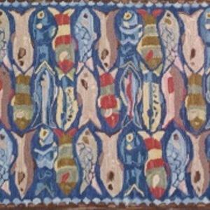 Swimming Fish Hand Hooked Wool Rug