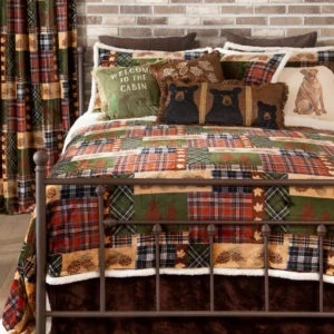 Tree Plaid Plush Sherpa Comforter Set