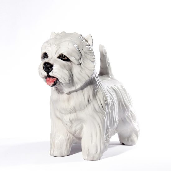 Authentic Italian Ceramic West Highland Dog Sculpture II