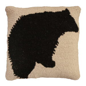 Handmade Hooked Pillow – Wildlife Inspired – Black Bear